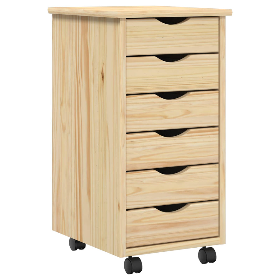 Bureau en rollende kast set MOSS 2 pcs Bruin