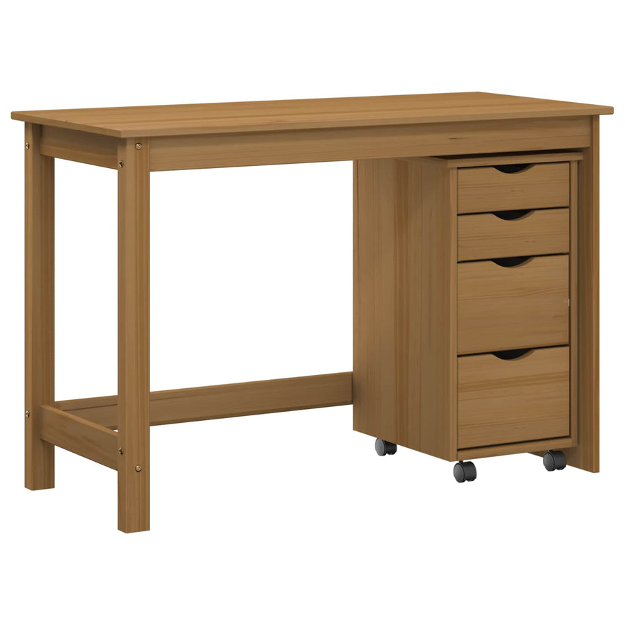 Bureau en rollende kast set MOSS 2 pcs HoningBruin