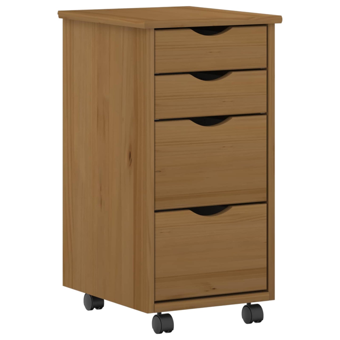 Bureau en rollende kast set MOSS 2 pcs HoningBruin