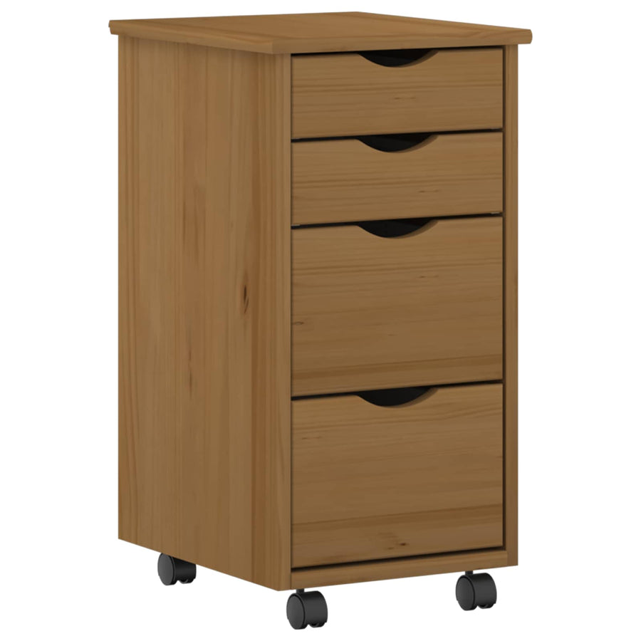 Bureau en rollende kast set MOSS 2 pcs HoningBruin