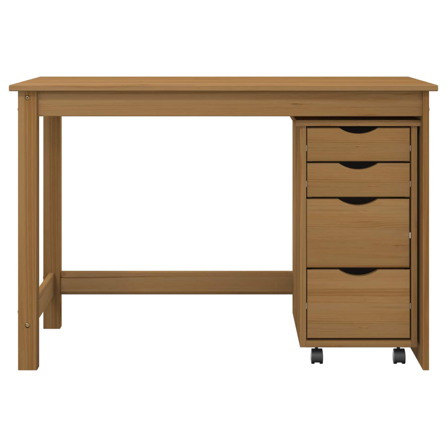 Bureau en rollende kast set MOSS 2 pcs HoningBruin
