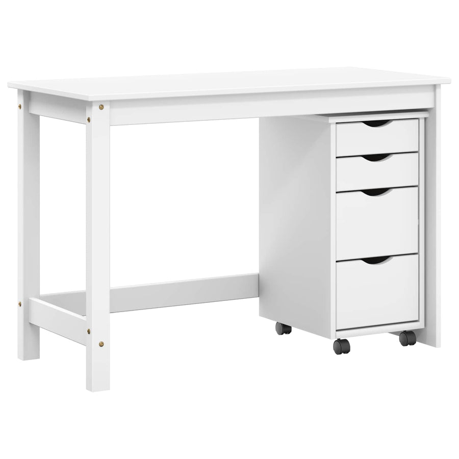 Bureau en rollende kast set MOSS 2 pcs Wit