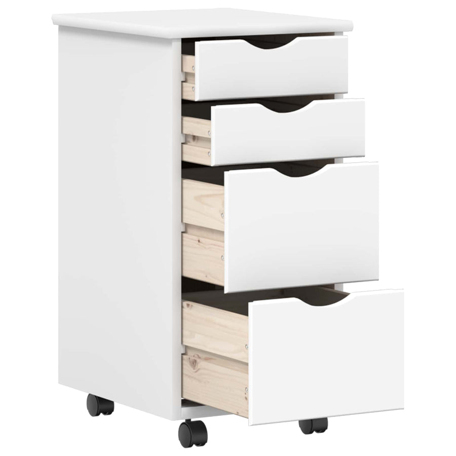 Bureau en rollende kast set MOSS 2 pcs Wit