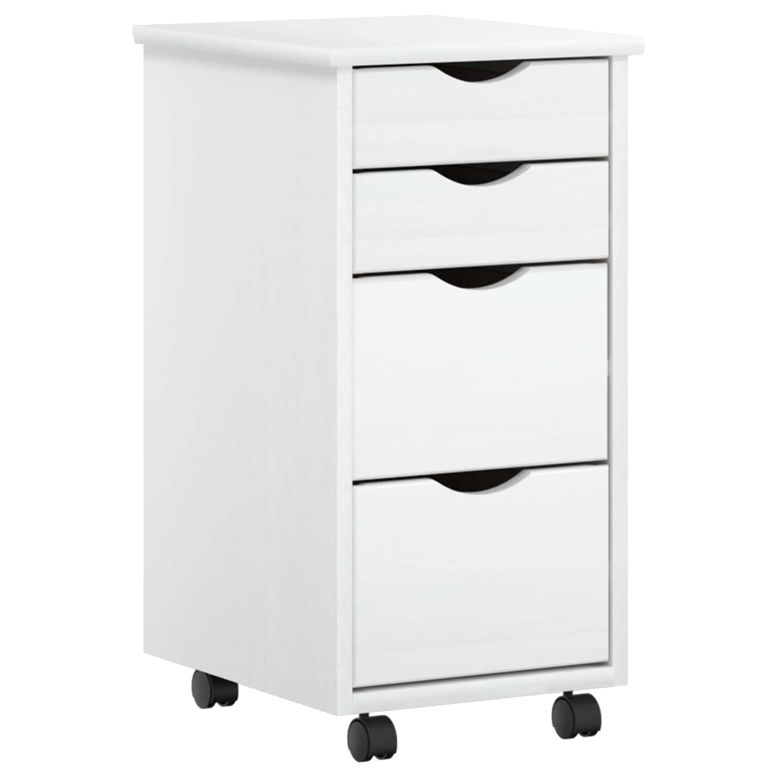 Bureau en rollende kast set MOSS 2 pcs Wit
