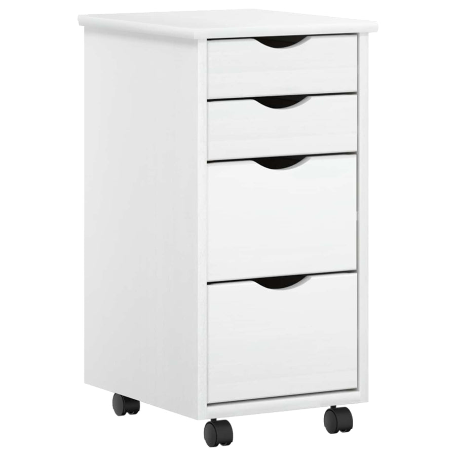 Bureau en rollende kast set MOSS 2 pcs Wit