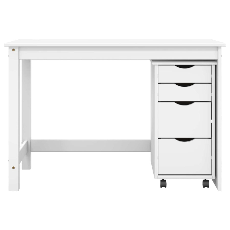 Bureau en rollende kast set MOSS 2 pcs Wit
