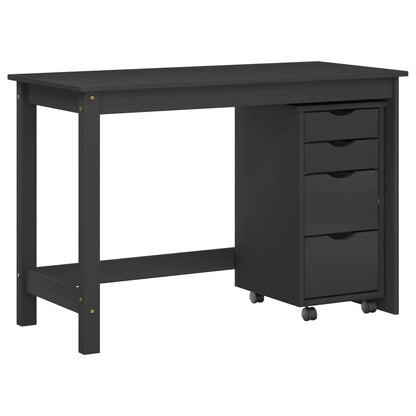 Bureau en rollende kast set MOSS 2 pcs Zwart