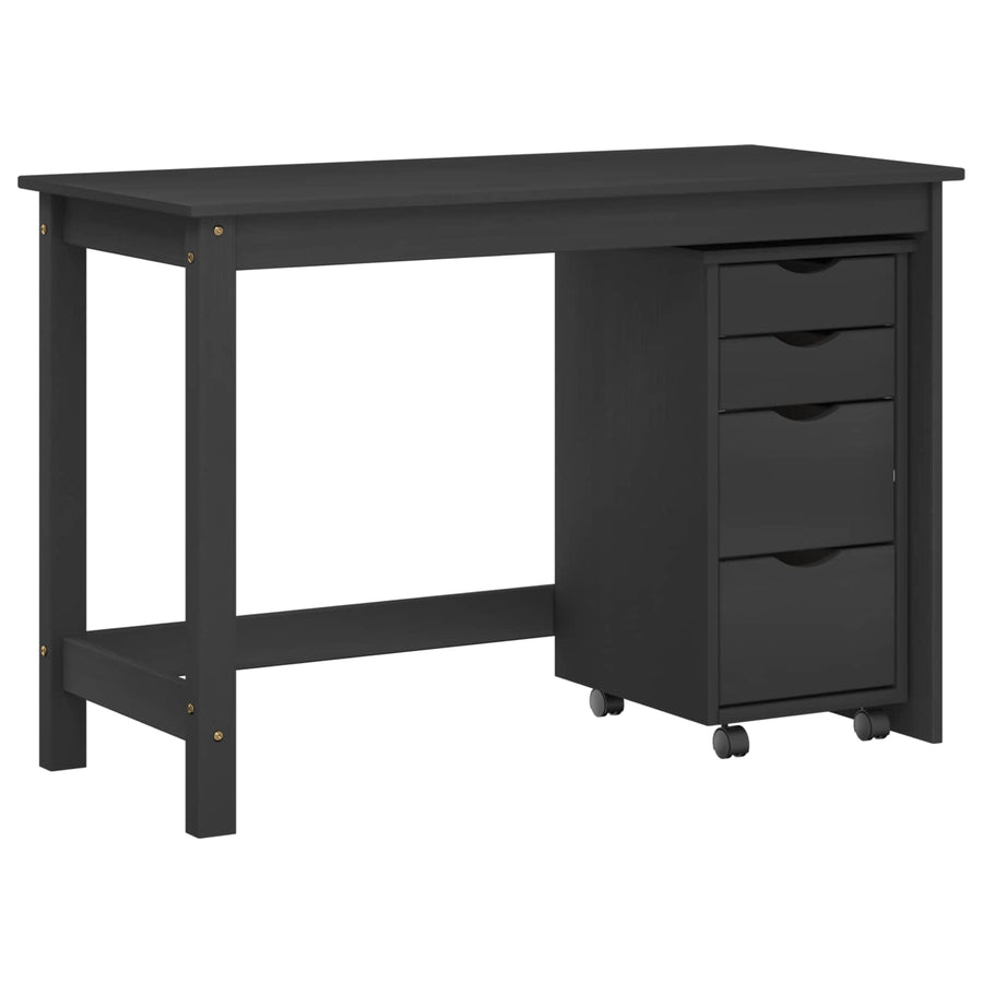 Bureau en rollende kast set MOSS 2 pcs Zwart