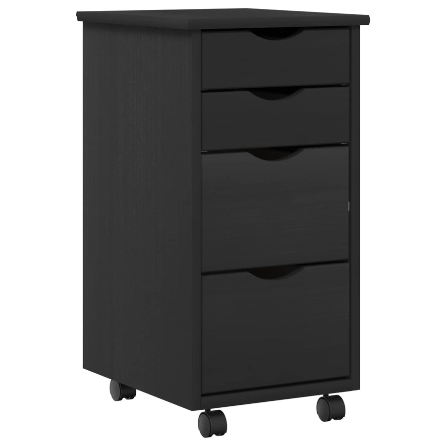 Bureau en rollende kast set MOSS 2 pcs Zwart
