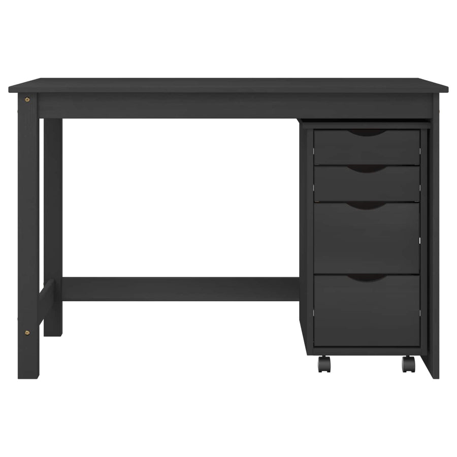 Bureau en rollende kast set MOSS 2 pcs Zwart