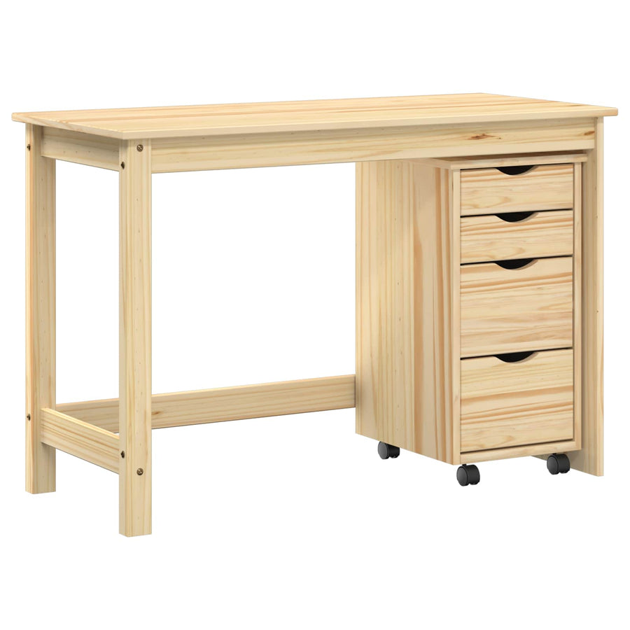 Bureau en rollende kast set MOSS 2 pcs Bruin