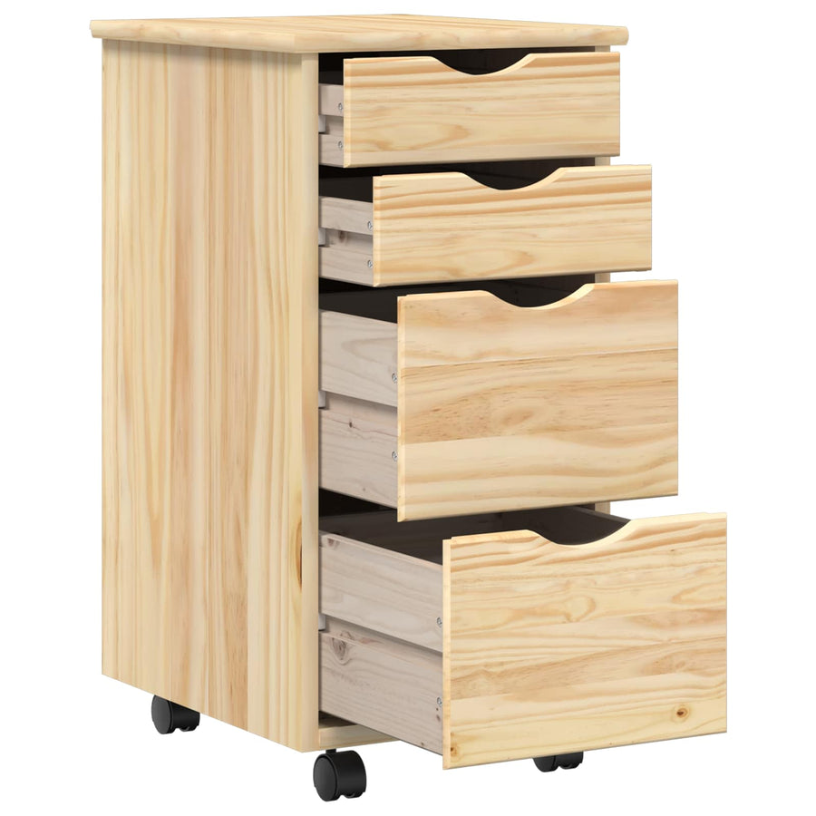 Bureau en rollende kast set MOSS 2 pcs Bruin