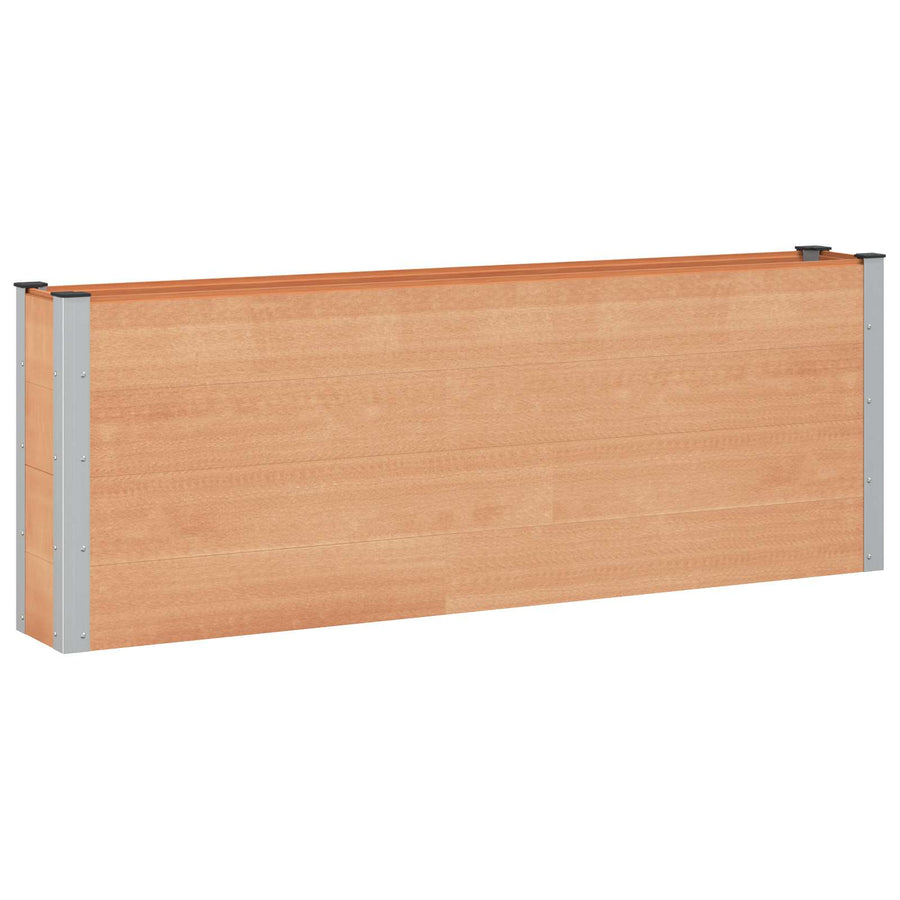 Verhoogde plantenbak Bruin 200 x 30 x 72 cm WPC en Aluminium