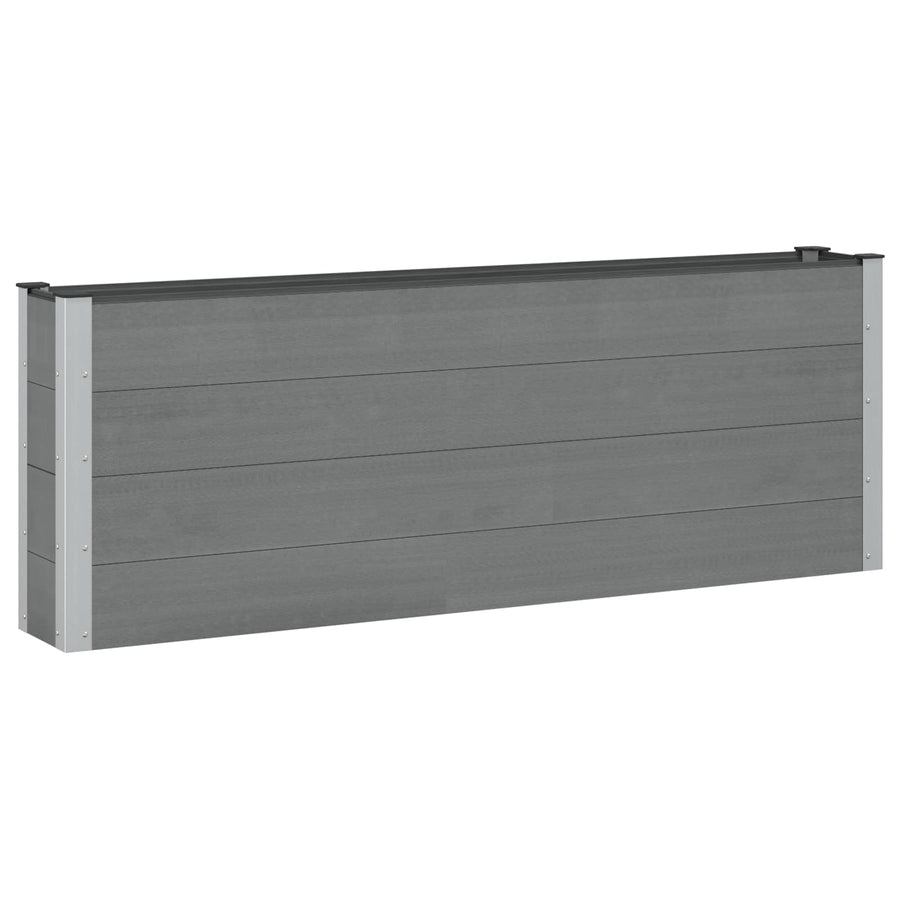Verhoogde plantenbak Zwart 200 x 30 x 72 cm WPC en Aluminium