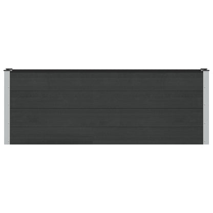 Verhoogde plantenbak Zwart 200 x 30 x 72 cm WPC en Aluminium