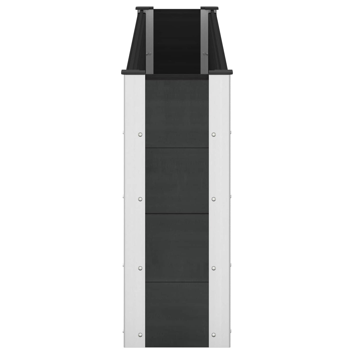 Verhoogde plantenbak Zwart 200 x 30 x 72 cm WPC en Aluminium