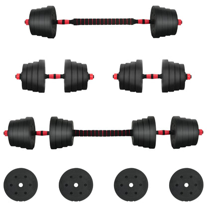 2-in-1 Halter Set 40kg Zwart en Rood Cement en ijzeren zand