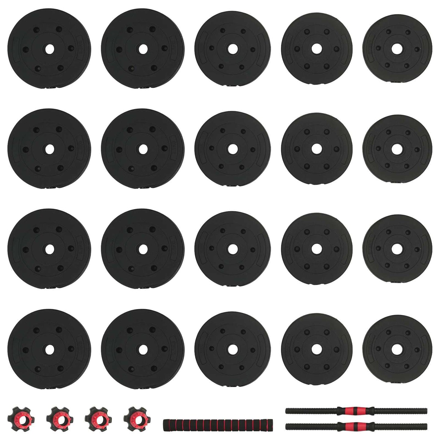 2-in-1 Halter Set 40kg Zwart en Rood Cement en ijzeren zand