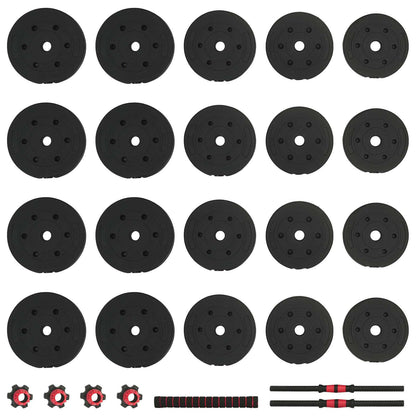 2-in-1 Halter Set 40kg Zwart en Rood Cement en ijzeren zand
