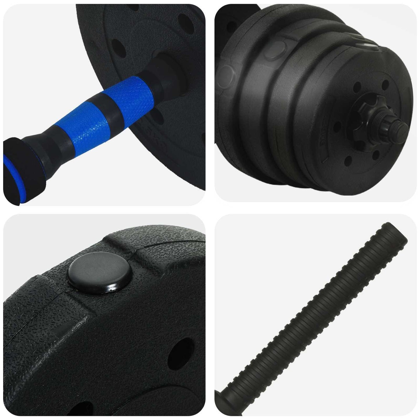 2-in-1 Halter Set 40kg Zwart en Blauw Cement en ijzeren zand