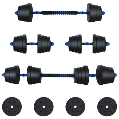 2-in-1 Halter Set 40kg Zwart en Blauw Cement en ijzeren zand