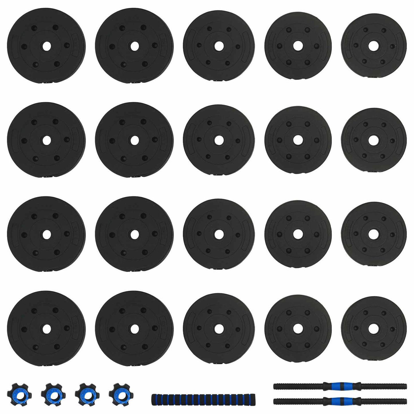 2-in-1 Halter Set 40kg Zwart en Blauw Cement en ijzeren zand