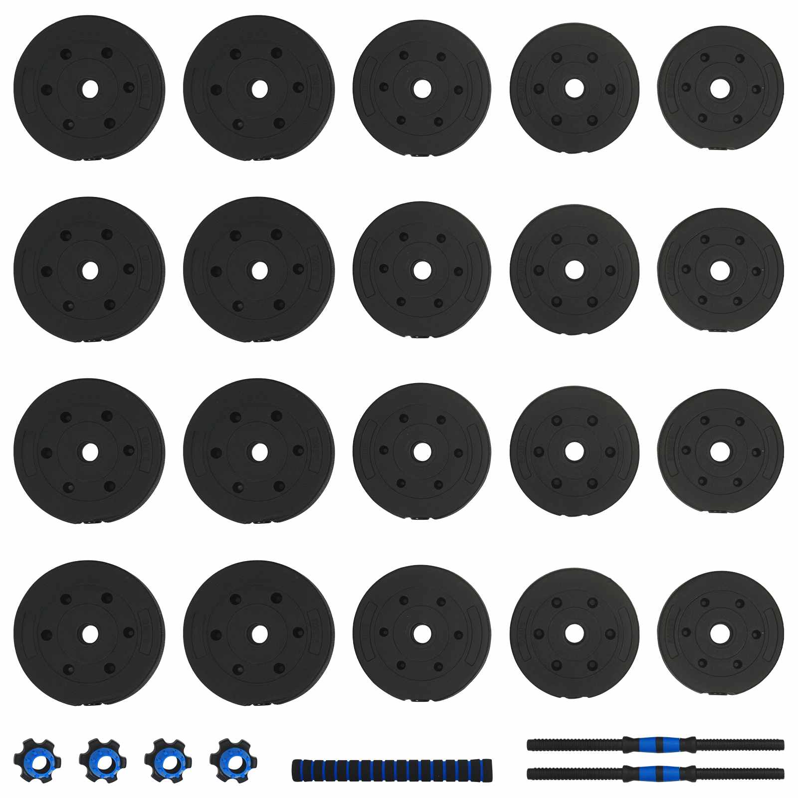 2-in-1 Halter Set 40kg Zwart en Blauw Cement en ijzeren zand