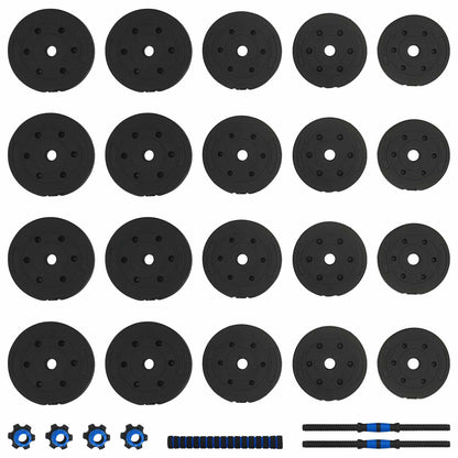 2-in-1 Halter Set 40kg Zwart en Blauw Cement en ijzeren zand