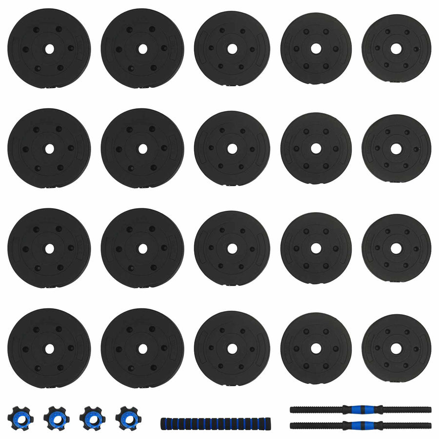2-in-1 Halter Set 40kg Zwart en Blauw Cement en ijzeren zand