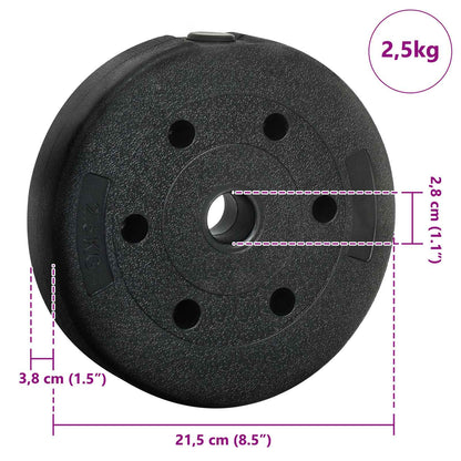 2-in-1 Halter Set 40kg Zwart en Blauw Cement en ijzeren zand