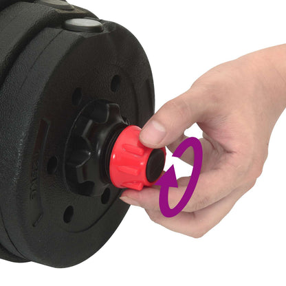 4-in-1 Halterset 40kg Zwart en Rood Cement en ijzeren zand