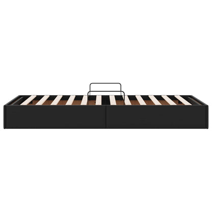 Ottoman Bedframe met opslag Zwart 90 x 190 cm Nep Leer