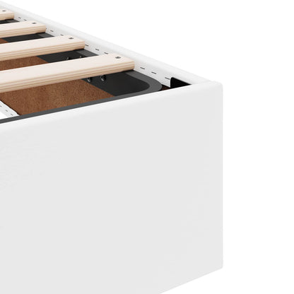 Ottoman Bedframe met opslag Puur Wit 90 x 190 cm Nep Leer
