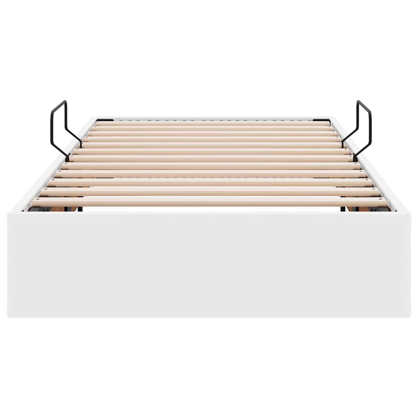 Ottoman Bedframe met opslag Puur Wit 90 x 190 cm Nep Leer
