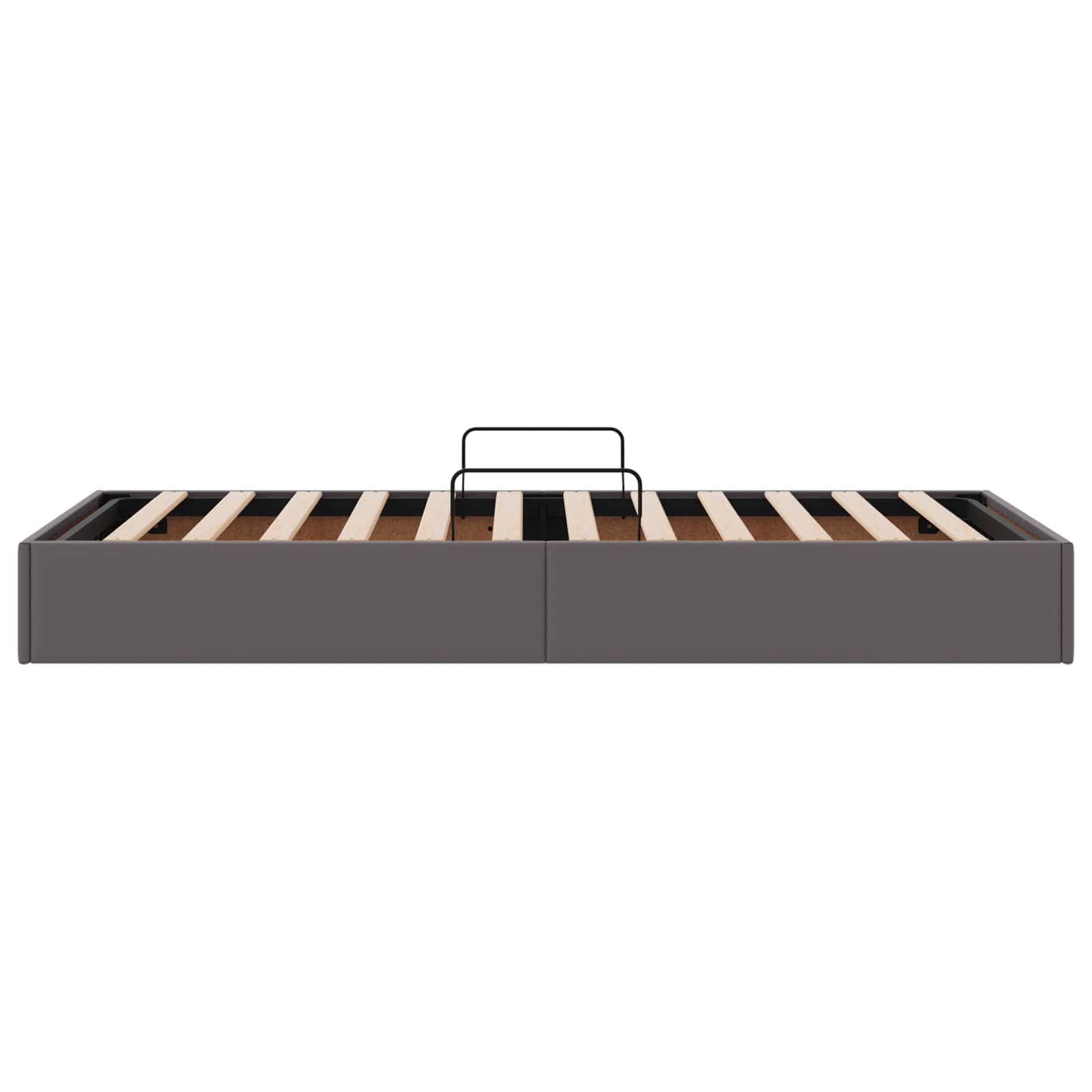 Ottoman Bedframe met opslag Grijs 90 x 190 cm Nep Leer
