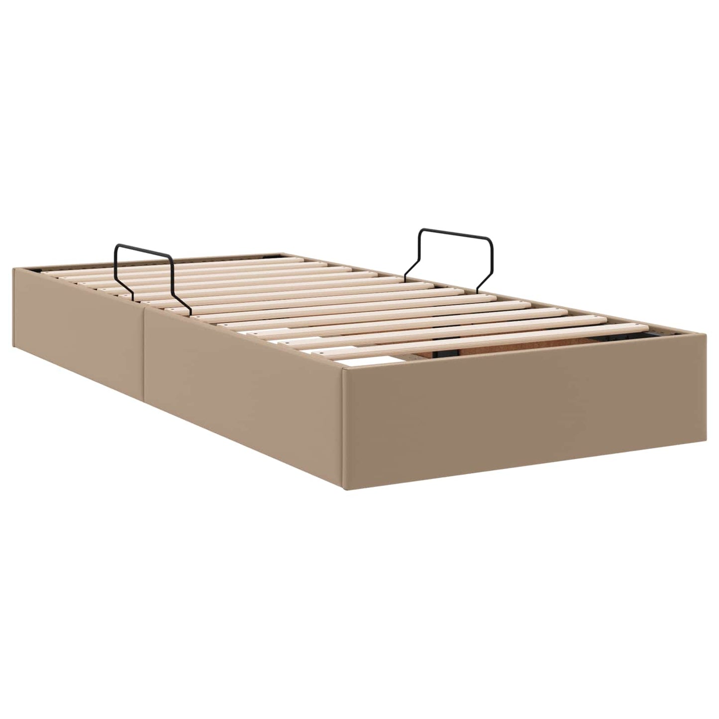 Ottoman Bedframe met opslag Cappuccino 90 x 190 cm Nep Leer