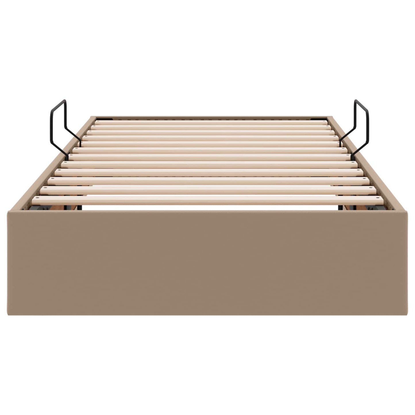 Ottoman Bedframe met opslag Cappuccino 90 x 190 cm Nep Leer
