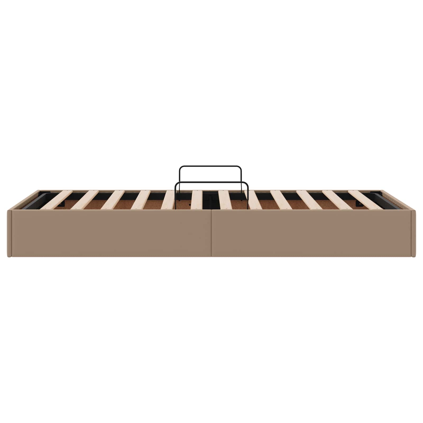 Ottoman Bedframe met opslag Cappuccino 90 x 190 cm Nep Leer