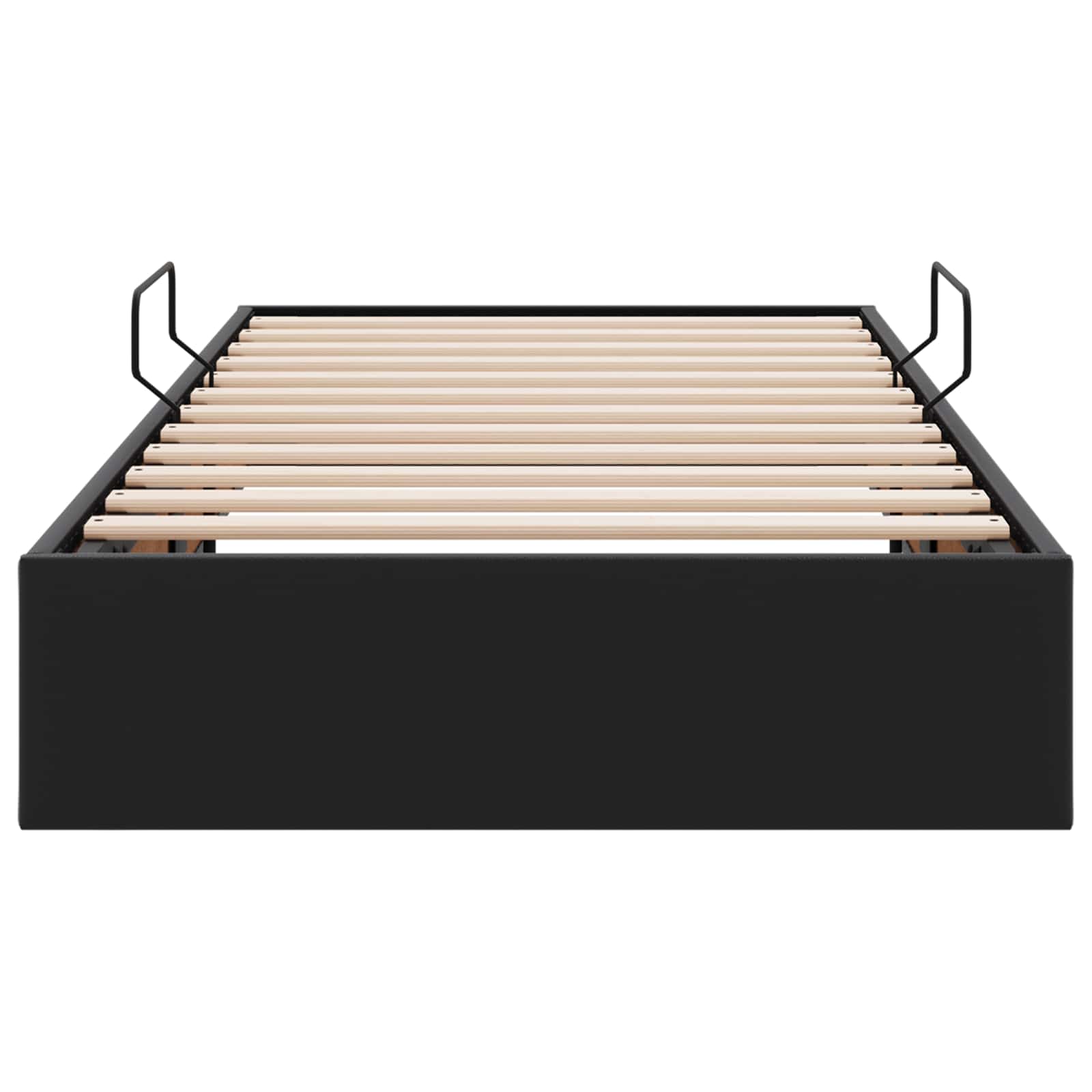 Ottoman Bedframe met opslag Zwart 90 x 200 cm Nep Leer