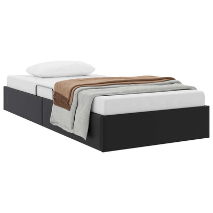 Ottoman Bedframe met opslag Zwart 90 x 200 cm Nep Leer
