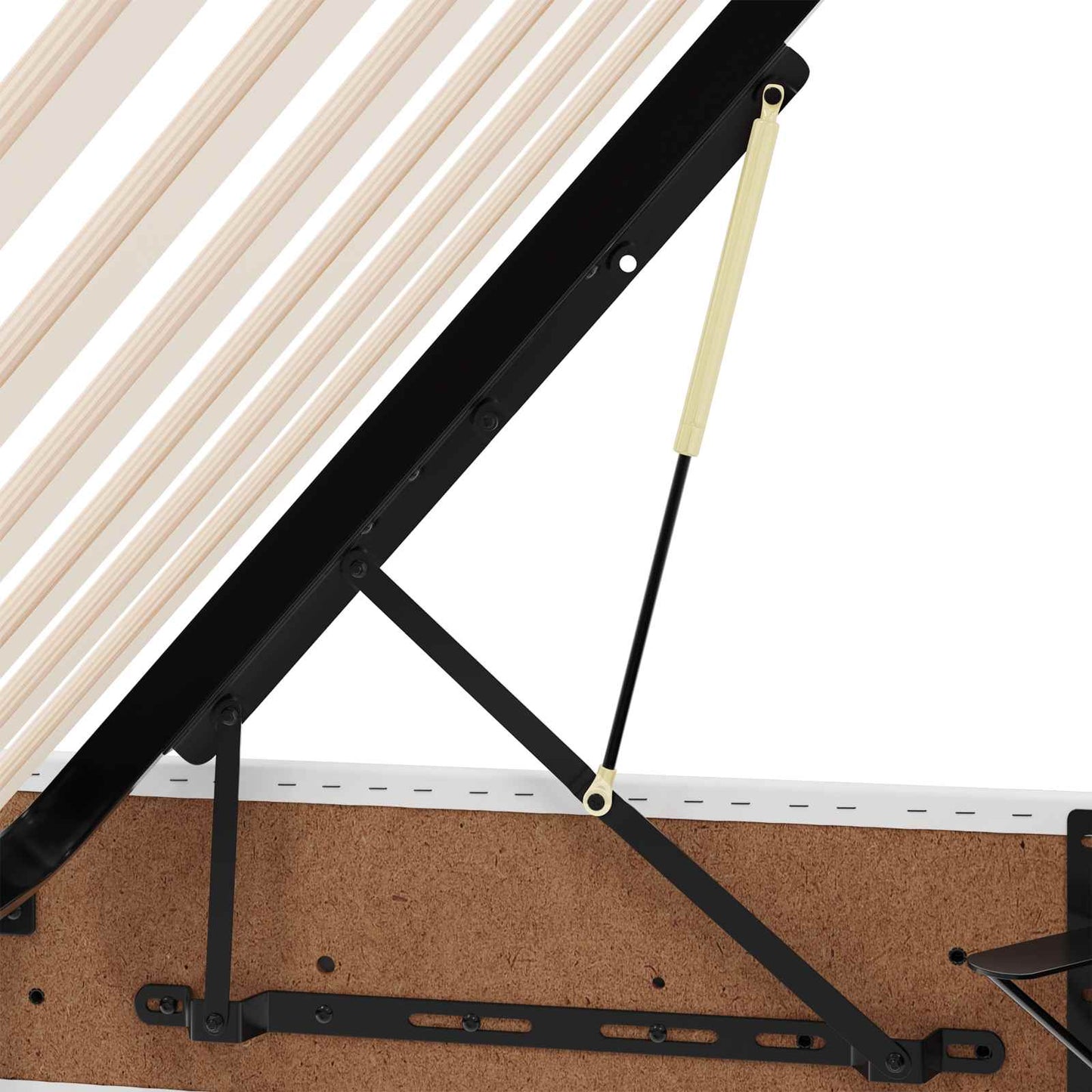Ottoman Bedframe met opslag Puur Wit 90 x 200 cm Nep Leer