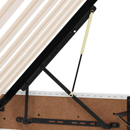 Ottoman Bedframe met opslag Puur Wit 90 x 200 cm Nep Leer