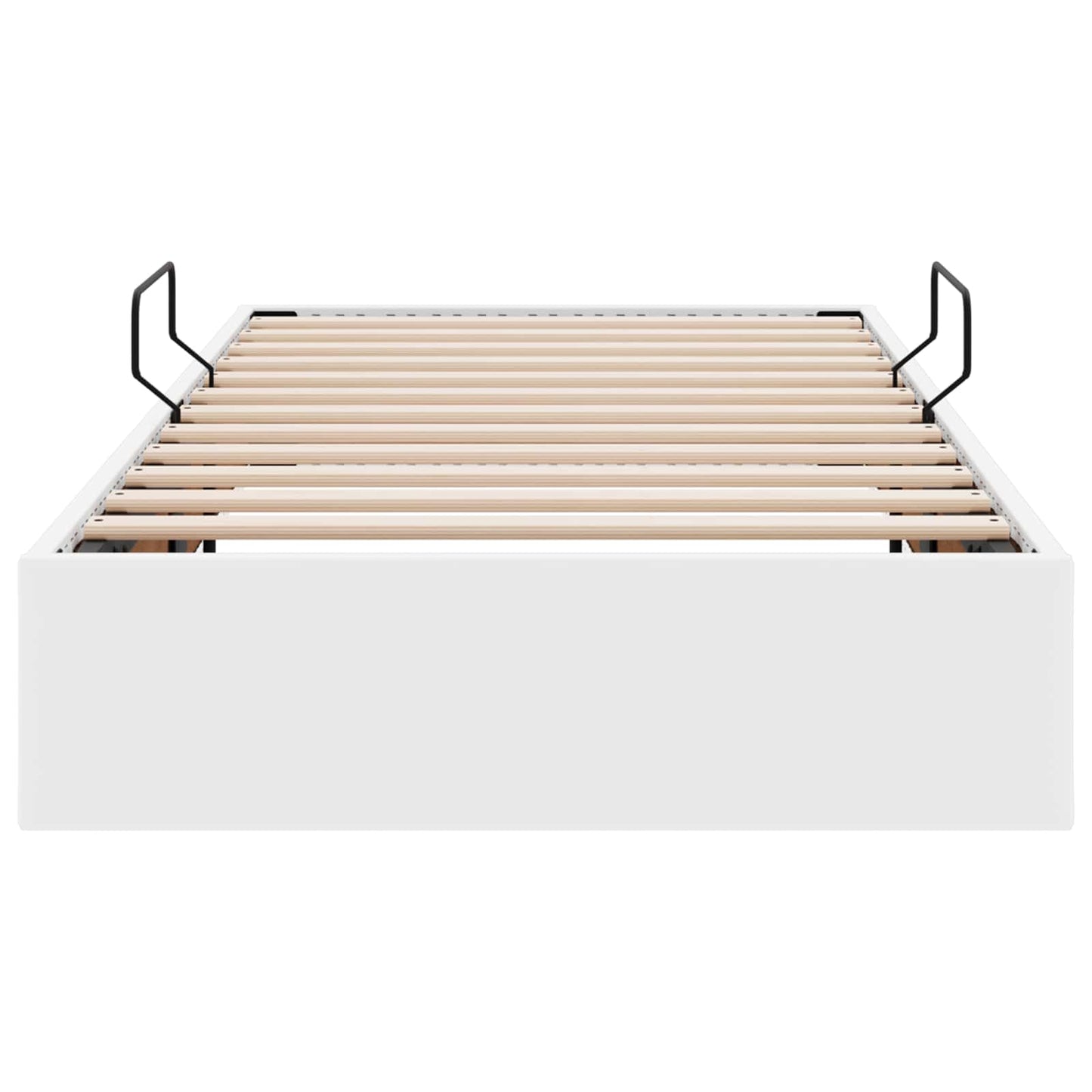 Ottoman Bedframe met opslag Puur Wit 90 x 200 cm Nep Leer