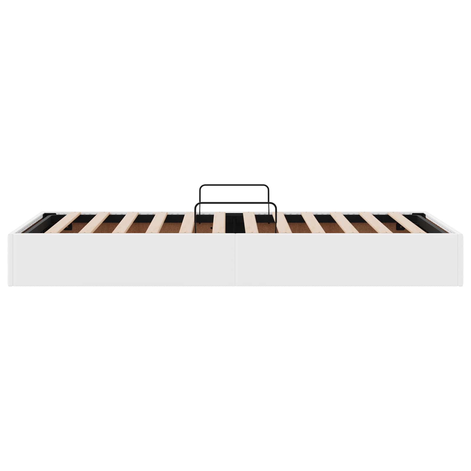 Ottoman Bedframe met opslag Puur Wit 90 x 200 cm Nep Leer