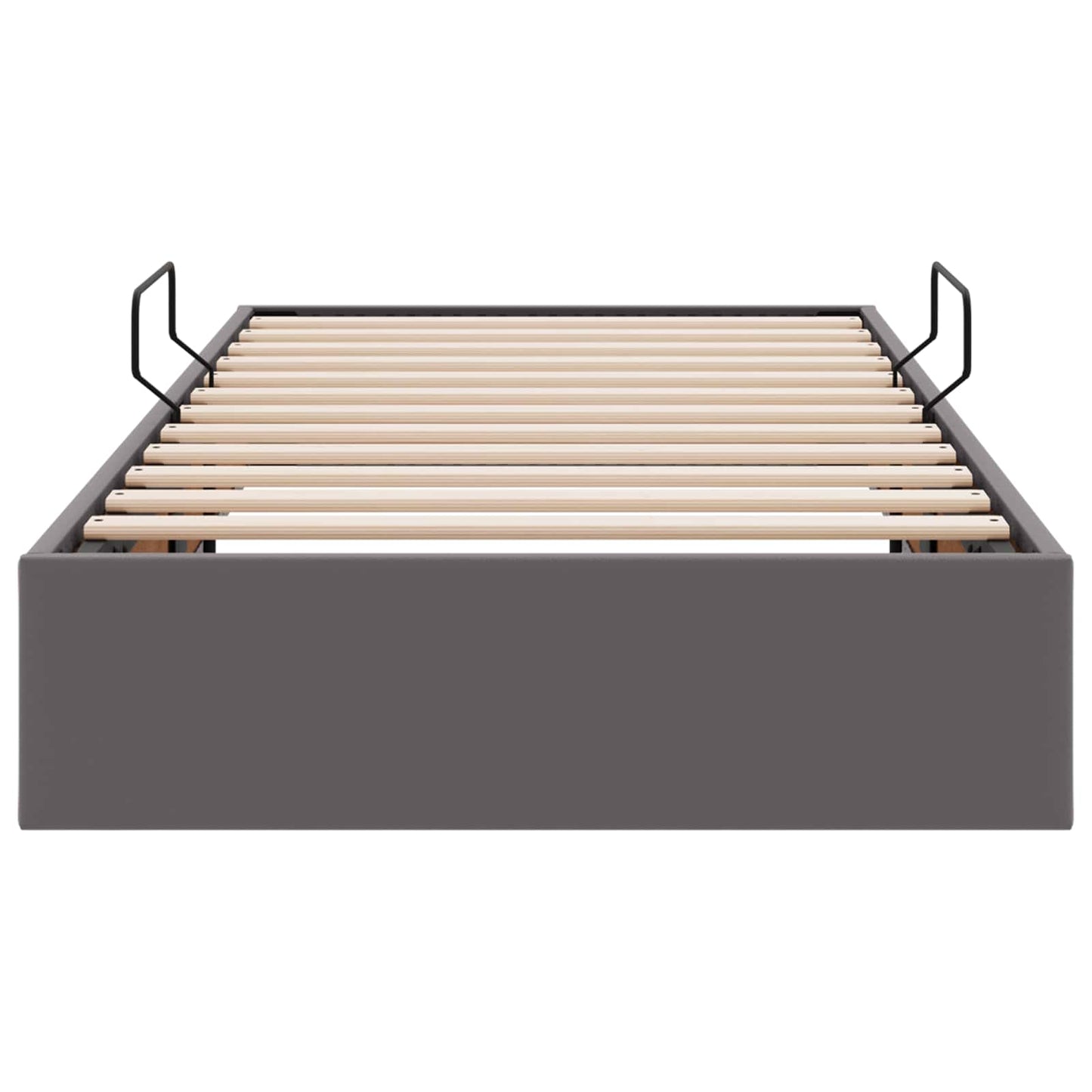 Ottoman Bedframe met opslag Grijs 90 x 200 cm Nep Leer