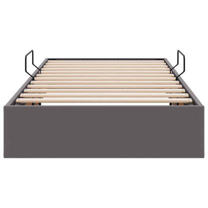 Ottoman Bedframe met opslag Grijs 90 x 200 cm Nep Leer