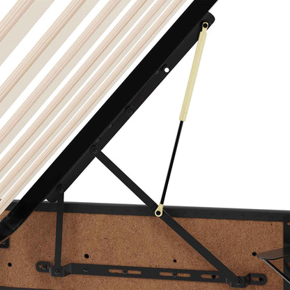 Ottoman Bedframe met opslag Zwart 100 x 200 cm Nep Leer