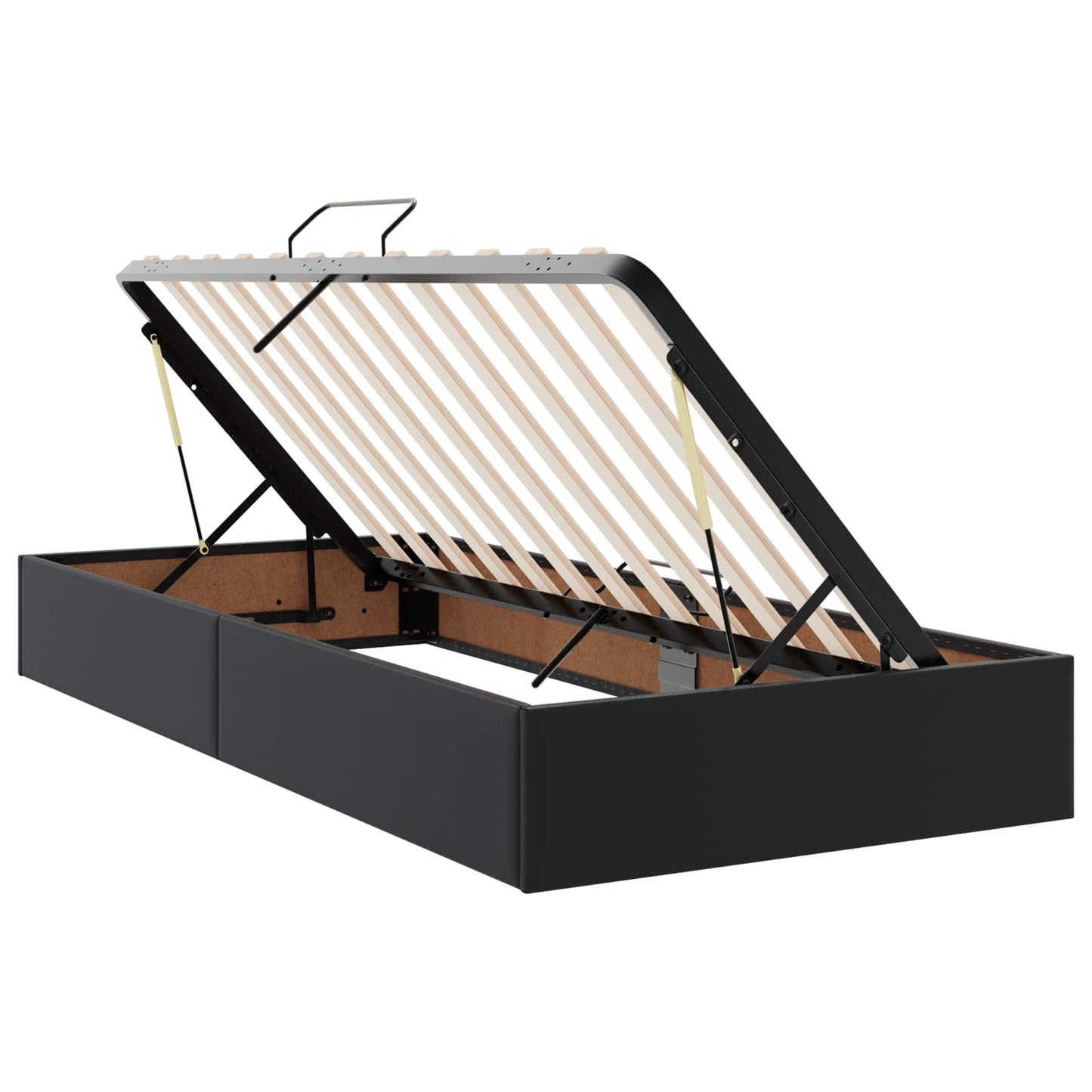 Ottoman Bedframe met opslag Zwart 100 x 200 cm Nep Leer