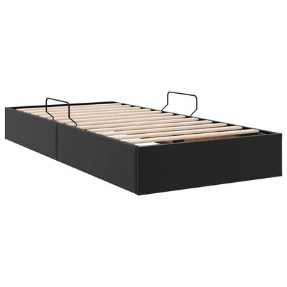 Ottoman Bedframe met opslag Zwart 100 x 200 cm Nep Leer