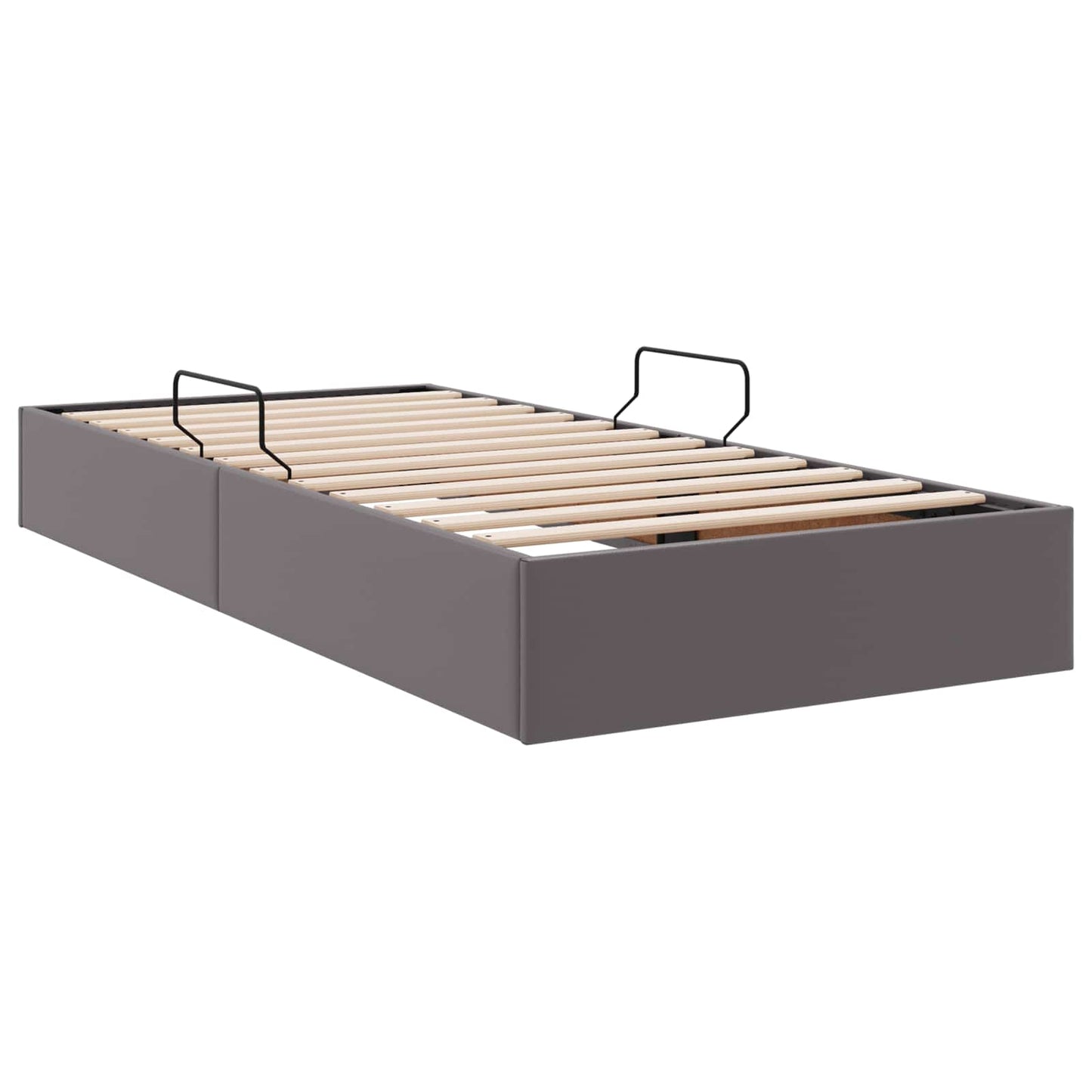 Ottoman Bedframe met opslag Grijs 100 x 200 cm Nep Leer